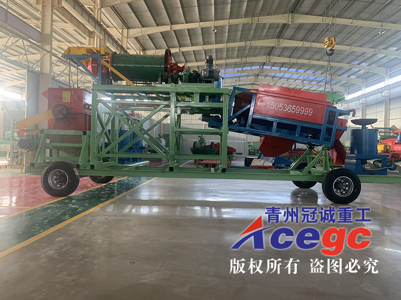 Rock stone gold processing trommel screen car equipment with ball mill