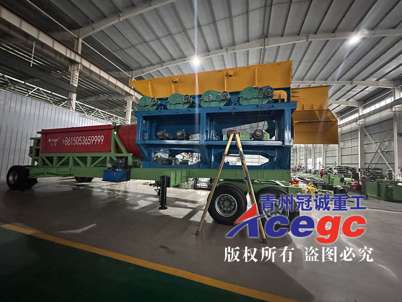 Mobile trommel screen gold separating plant